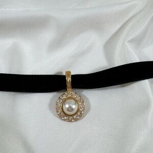 Unique gold plated, white faux pearl cabochon, removable vintage Roman pendant.